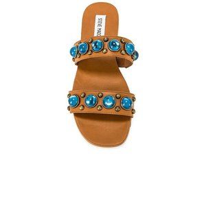 Steve Madden Deka Sandals Cognac Brown Multi Studs